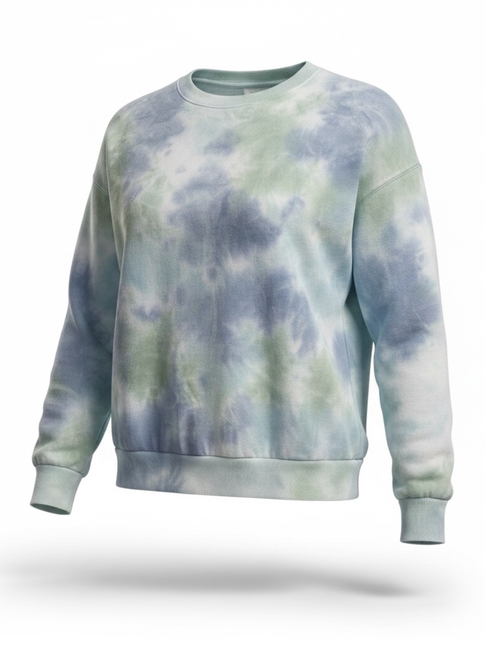 SO Men/women Tie-Dye Crewneck Sweatshirt in Blue & Green